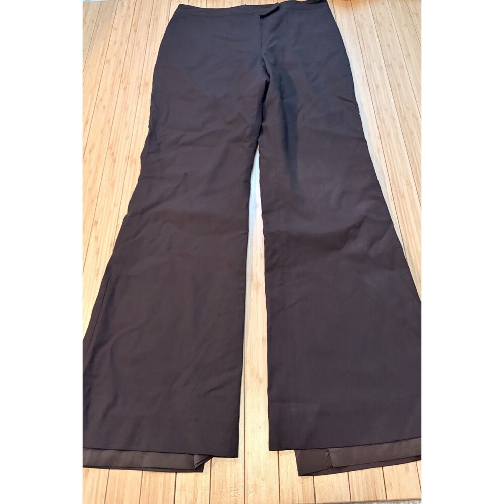 Etcetera Women's Sz 10 Brown Wide Leg Dress Pants Wool Blend Lined Trousers